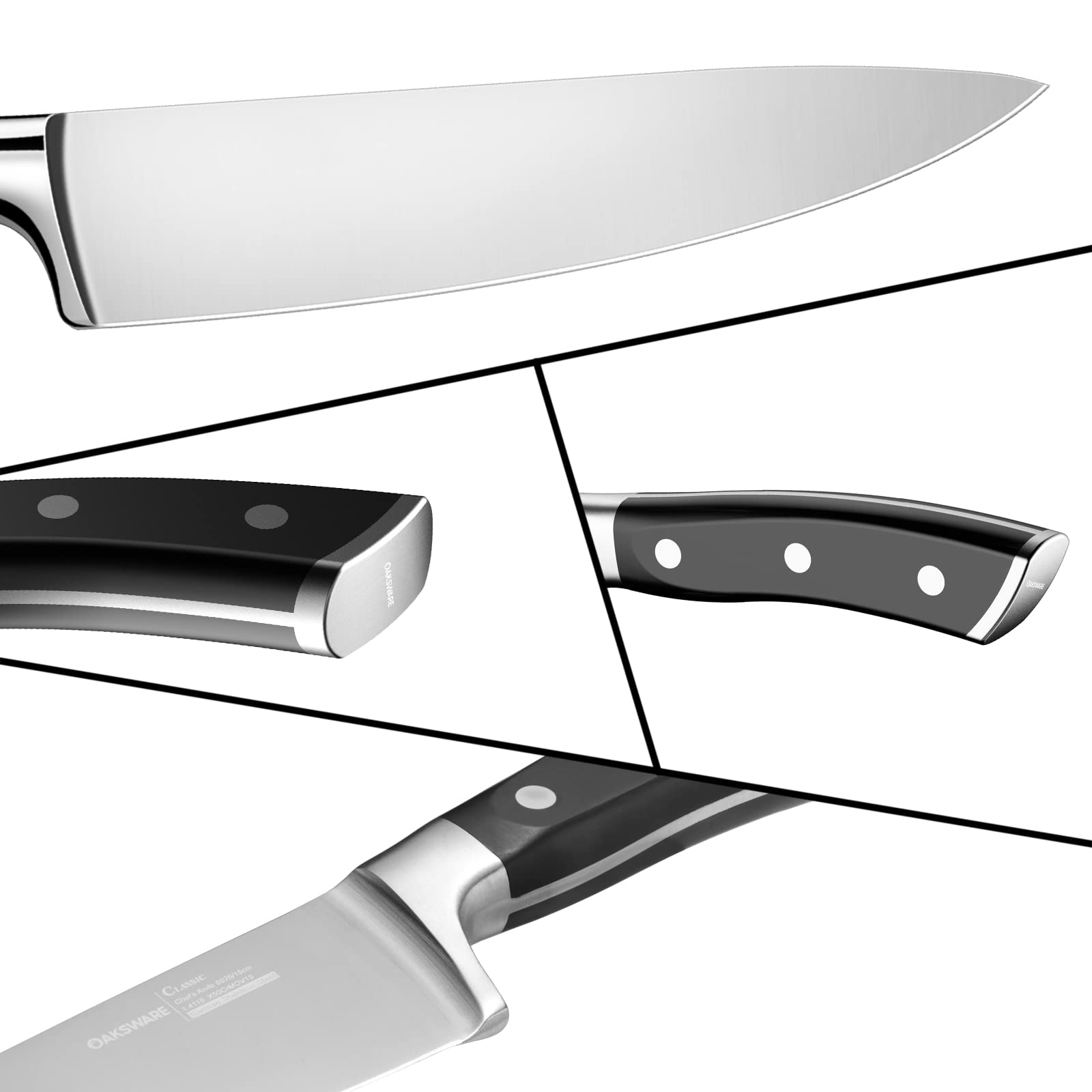 Cuchillo utilitario OAKSWARE de 5,5 pulgadas para cortar verduras y frutas.