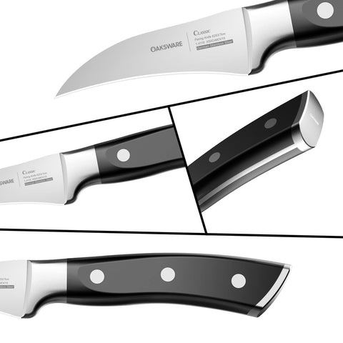 Mango ergonómico OAKSWARE con tres remaches para mayor control