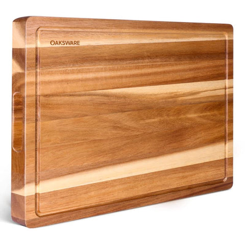 OAKSWARE tabla-corte-acacia, superficie amplia para picar con comodidad.
