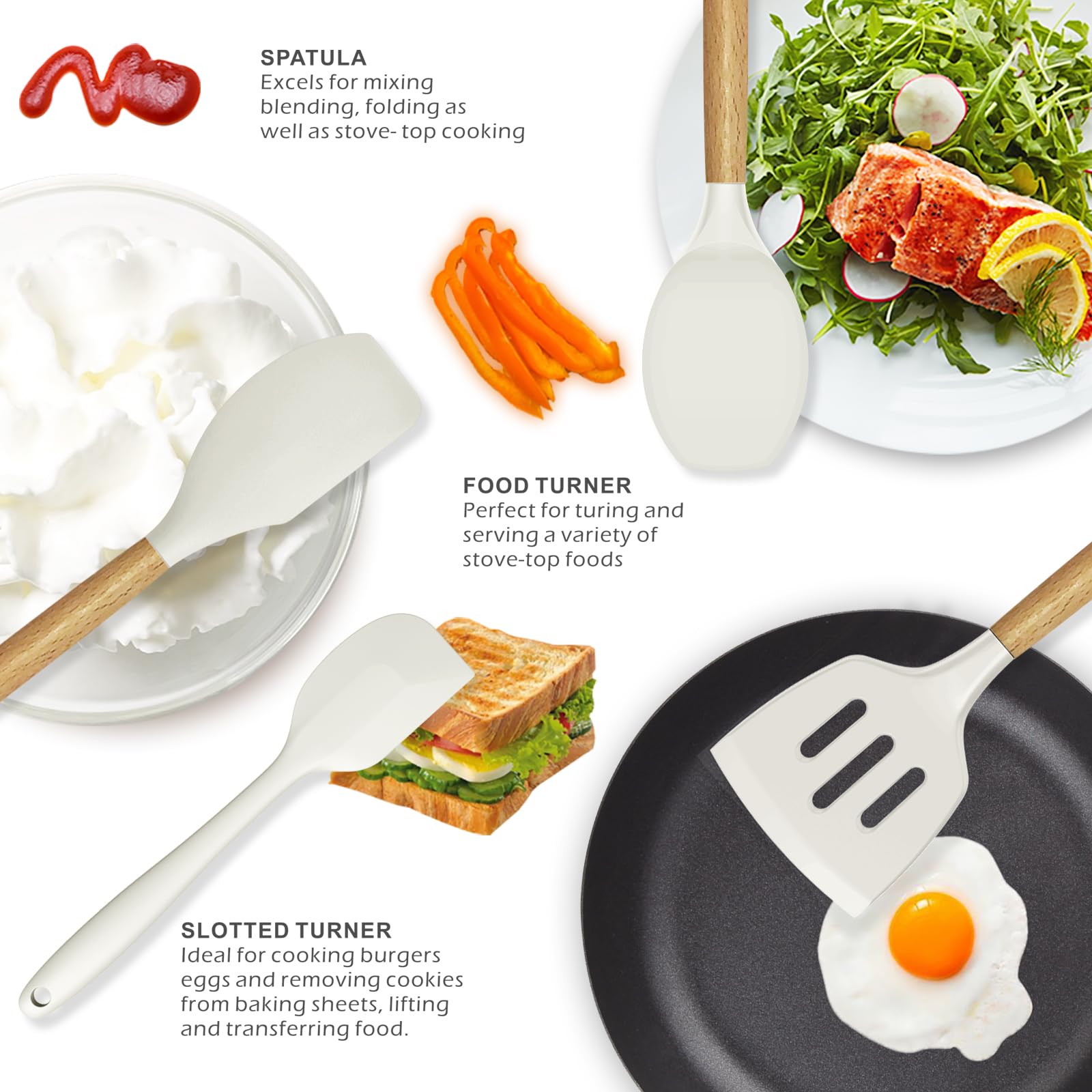 Pala para voltear oannao, ideal para pancakes y frituras sin rayar.
