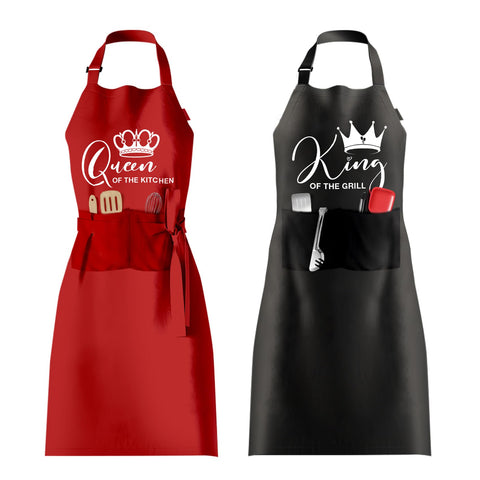 Delantal OARSE rey reina conjunto para parejas, ideal para cocinar con estilo.