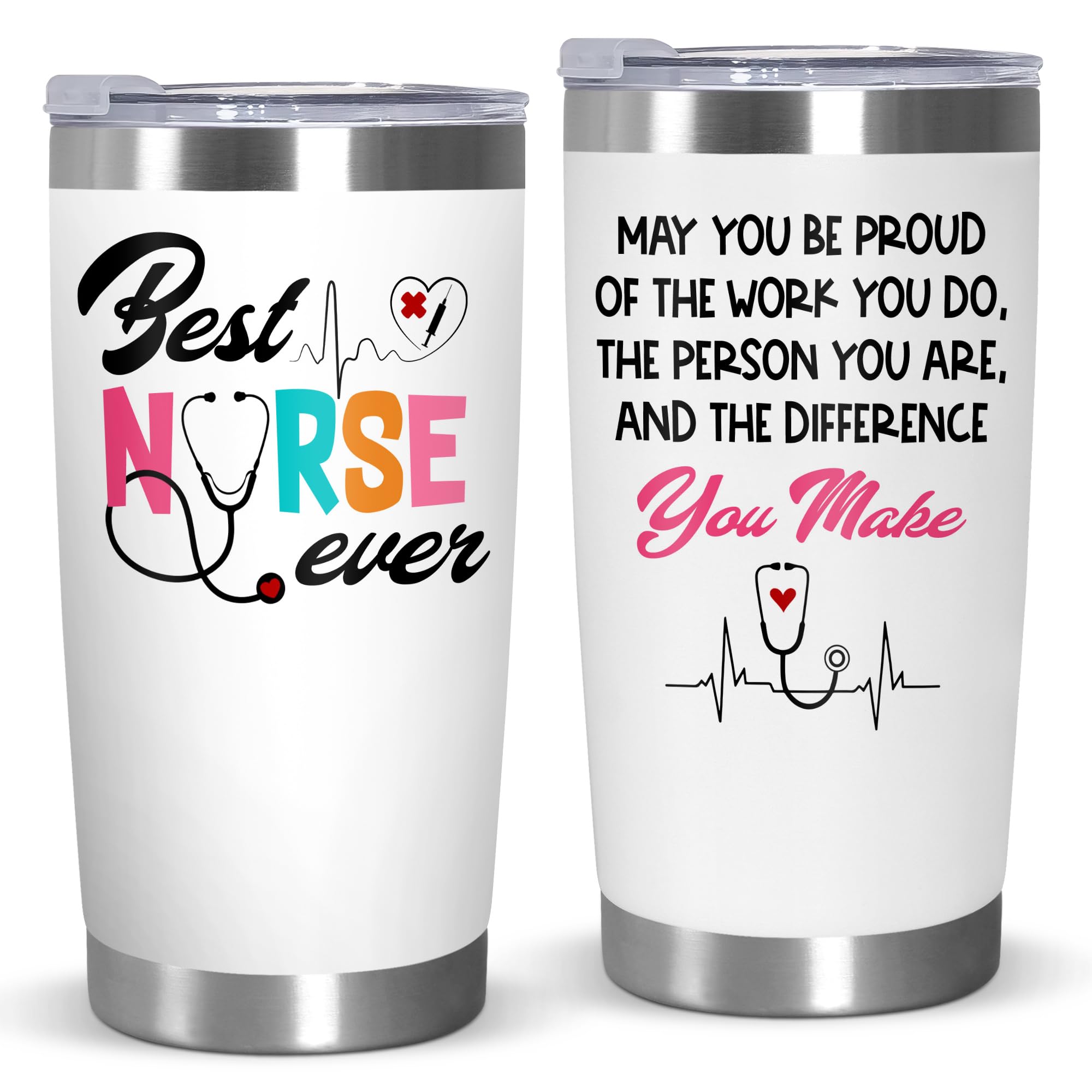 Taza OASSIE para enfermera con tapa, ideal para café diario durante el turno.