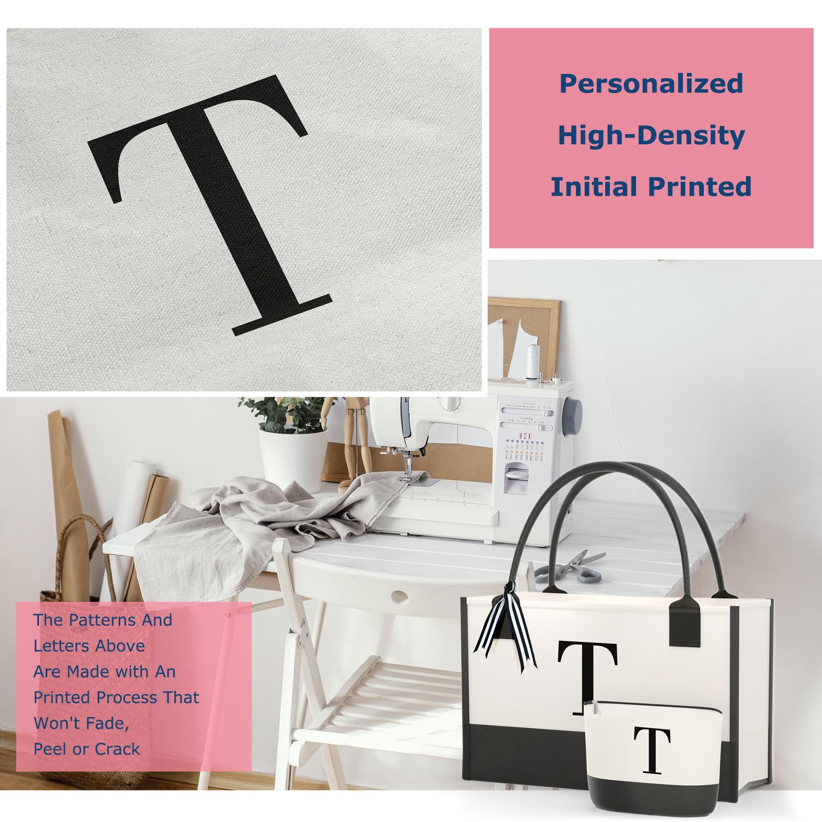 OATALY bolso canvas con funda de maquillaje incluida para organización