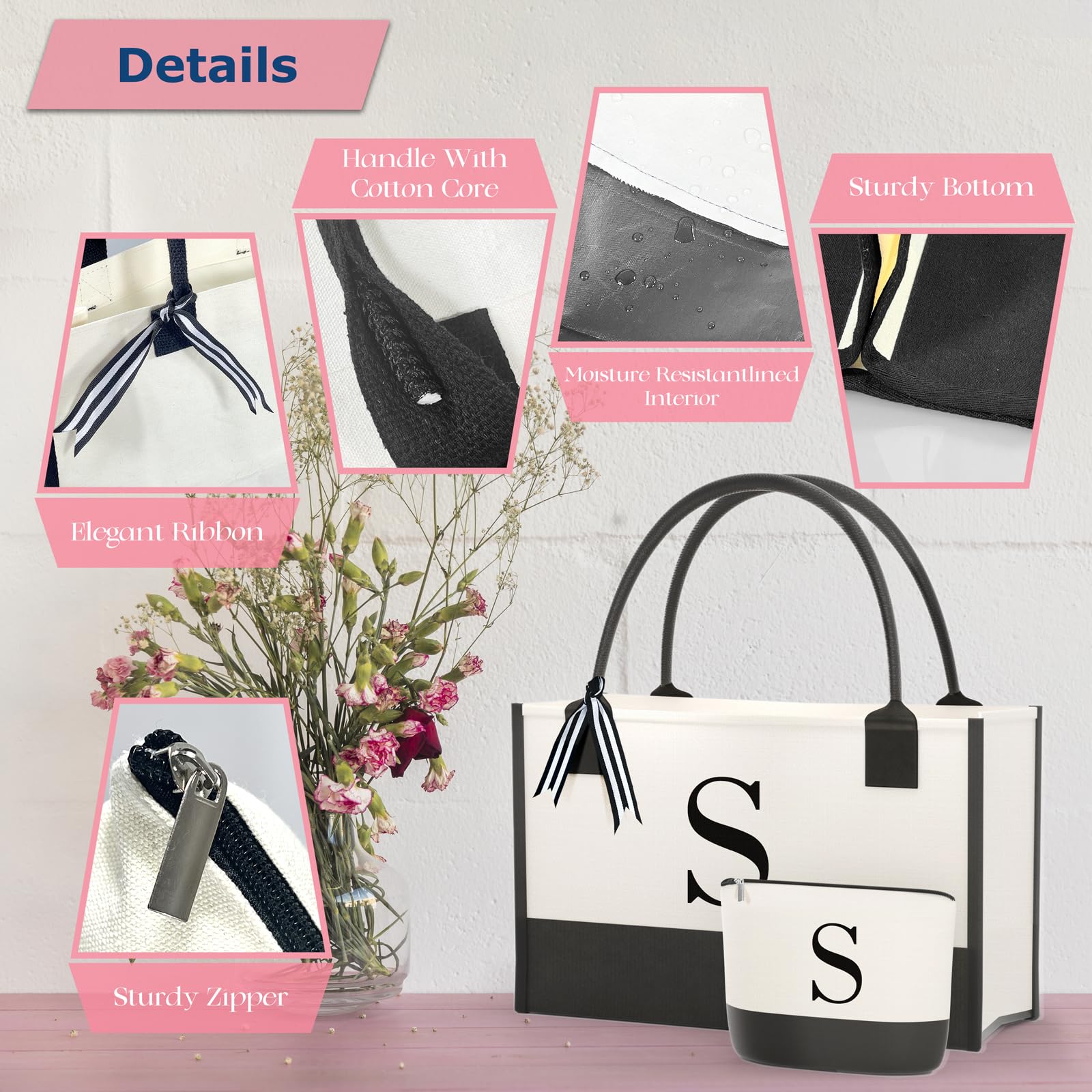 OATALY tote canvas con manijas reforzadas para uso cómodo