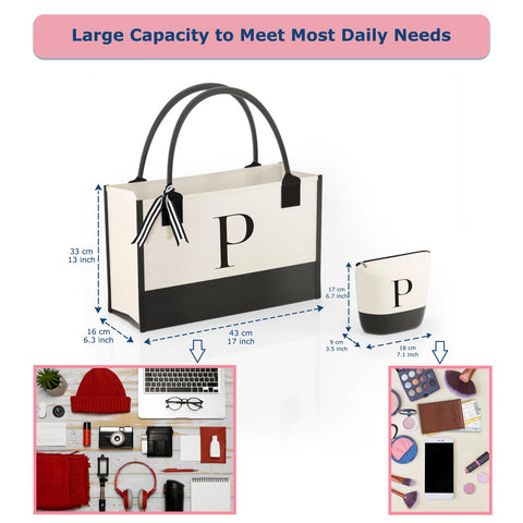 OATALY tote lona con gran capacidad para laptop y compras diarias.