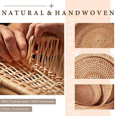 Cesta pequeña de ratán Oavostd, interior, ideal para pan y snacks.