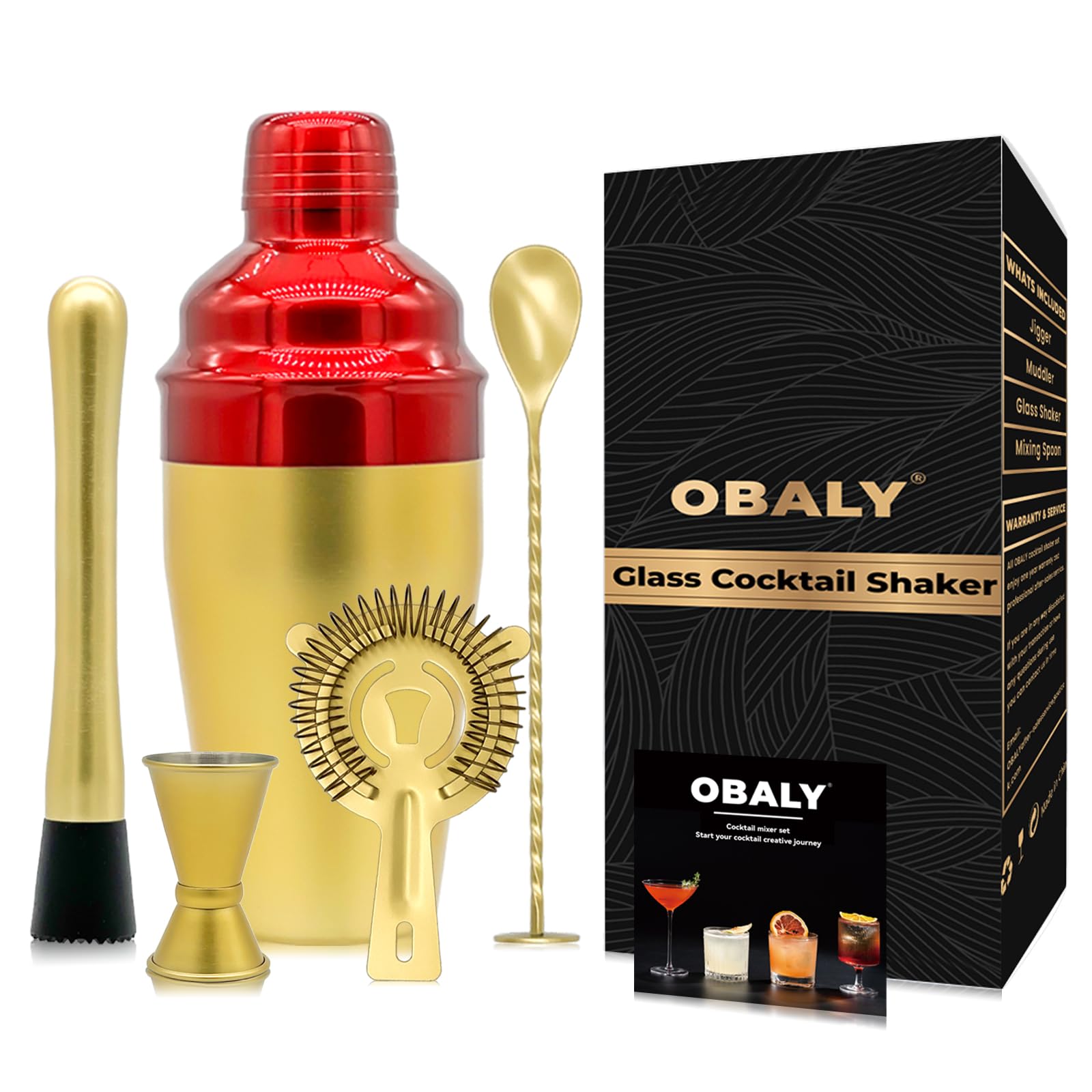OBALY coctelera de 18 onzas para preparar cócteles en casa.
