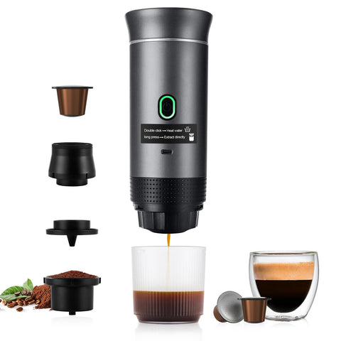 obecilc Cafetera portátil con 20 bares espresso, crema rica para viajes.