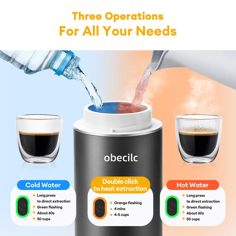 obecilc Cafetera portátil crea crema y aroma en cada espresso.
