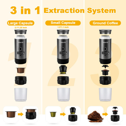 obecilc Cafetera portátil diseño compacto ideal para viaje y oficina.