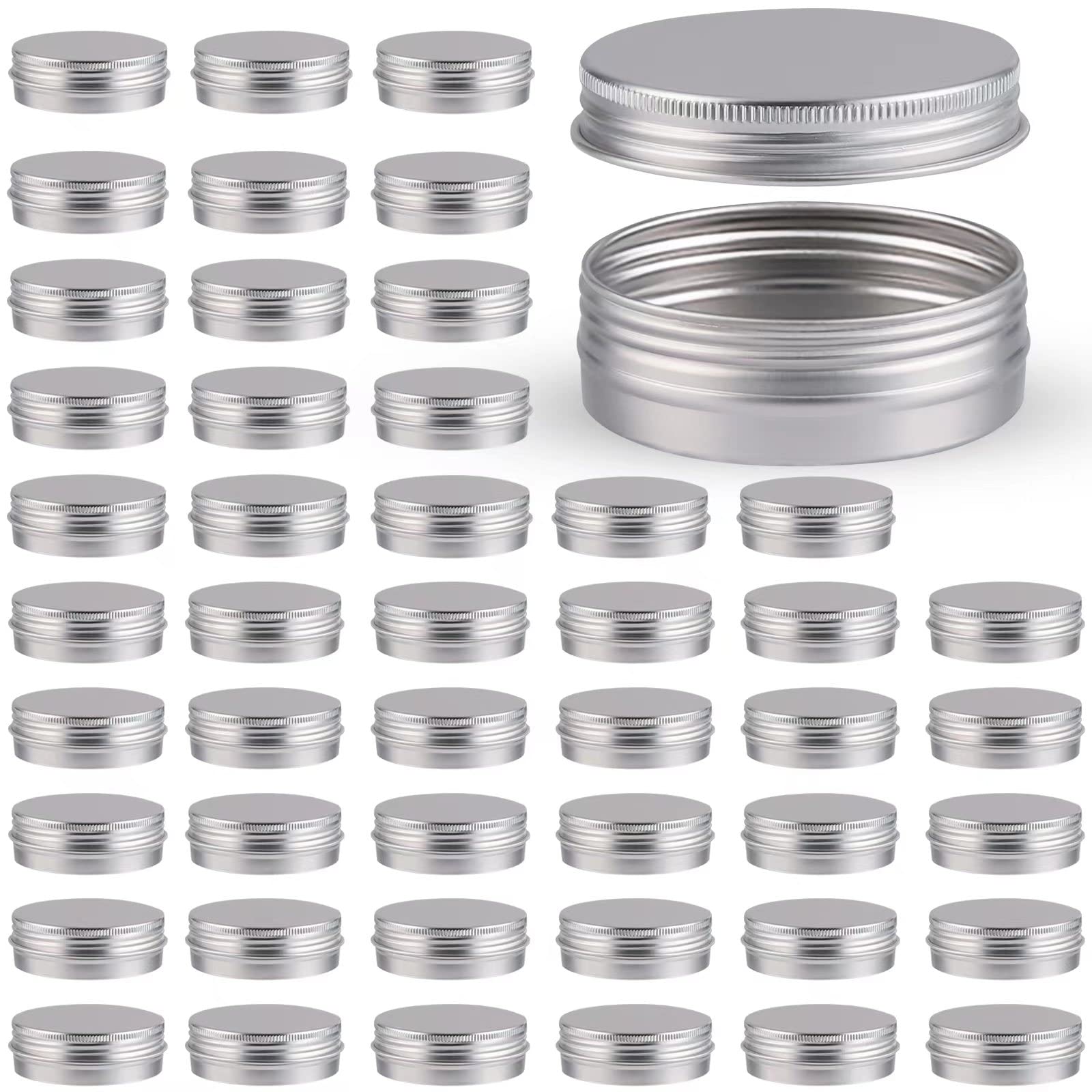 OBKJJ lata de aluminio con tapa roscada, 60 ml, ideal para almacenamiento de alimentos