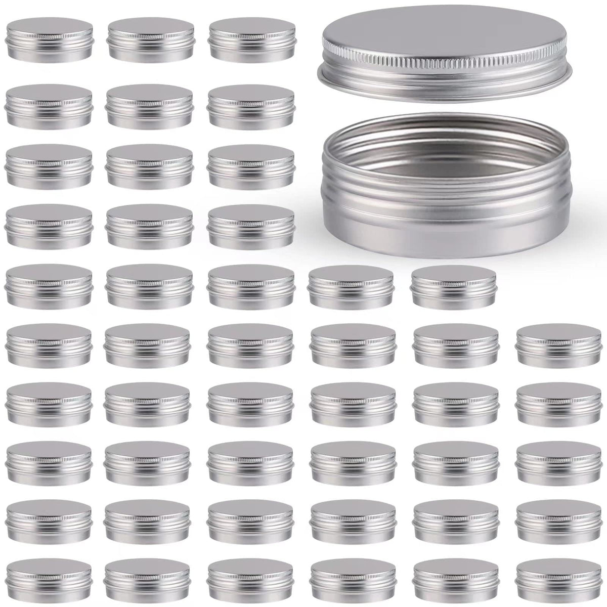 OBKJJ lata de aluminio con tapa roscada, 60 ml, ideal para almacenamiento de alimentos