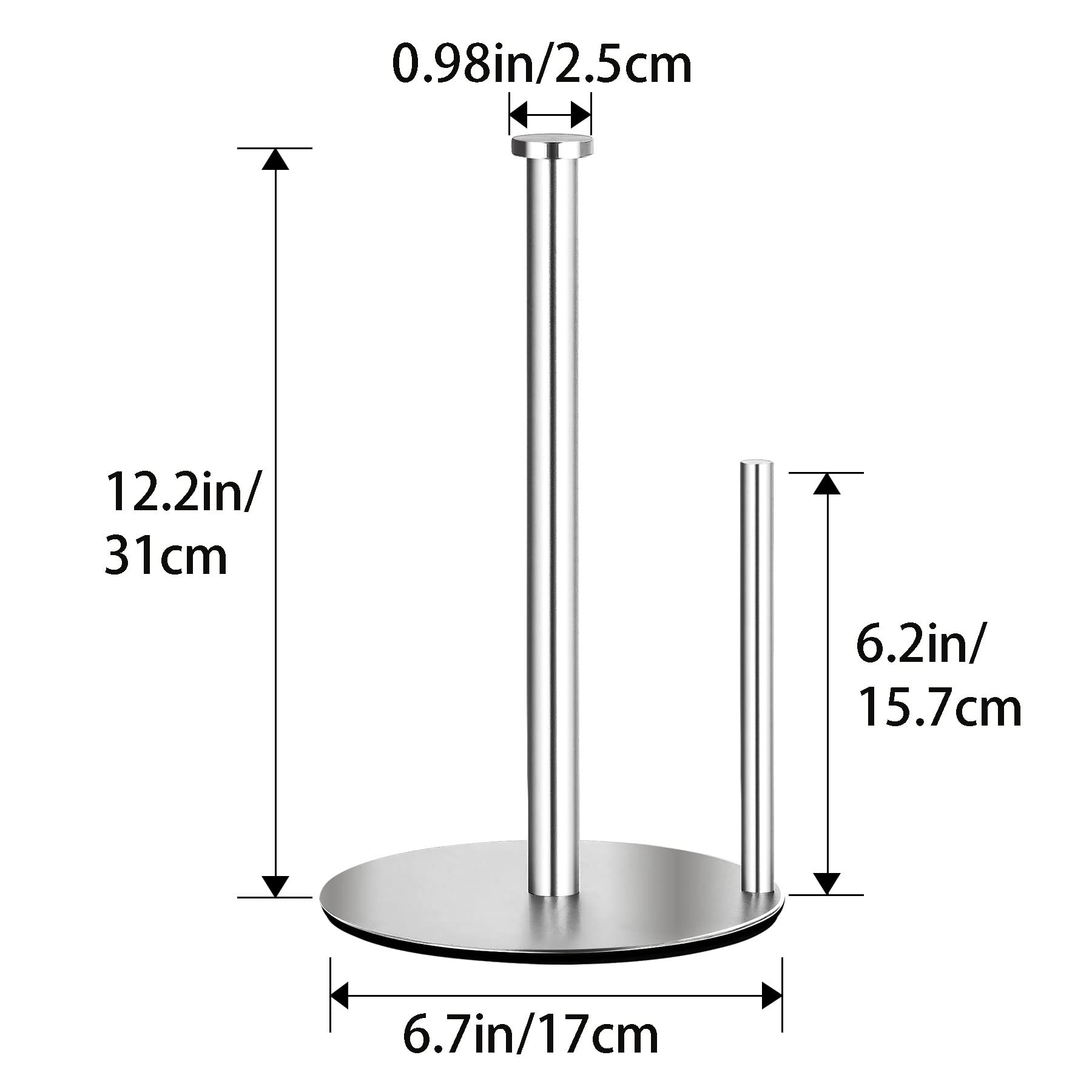 OBODING portarrollos de papel: dimensiones 12,2 pulgadas alto y 6,7 pulgadas ancho.