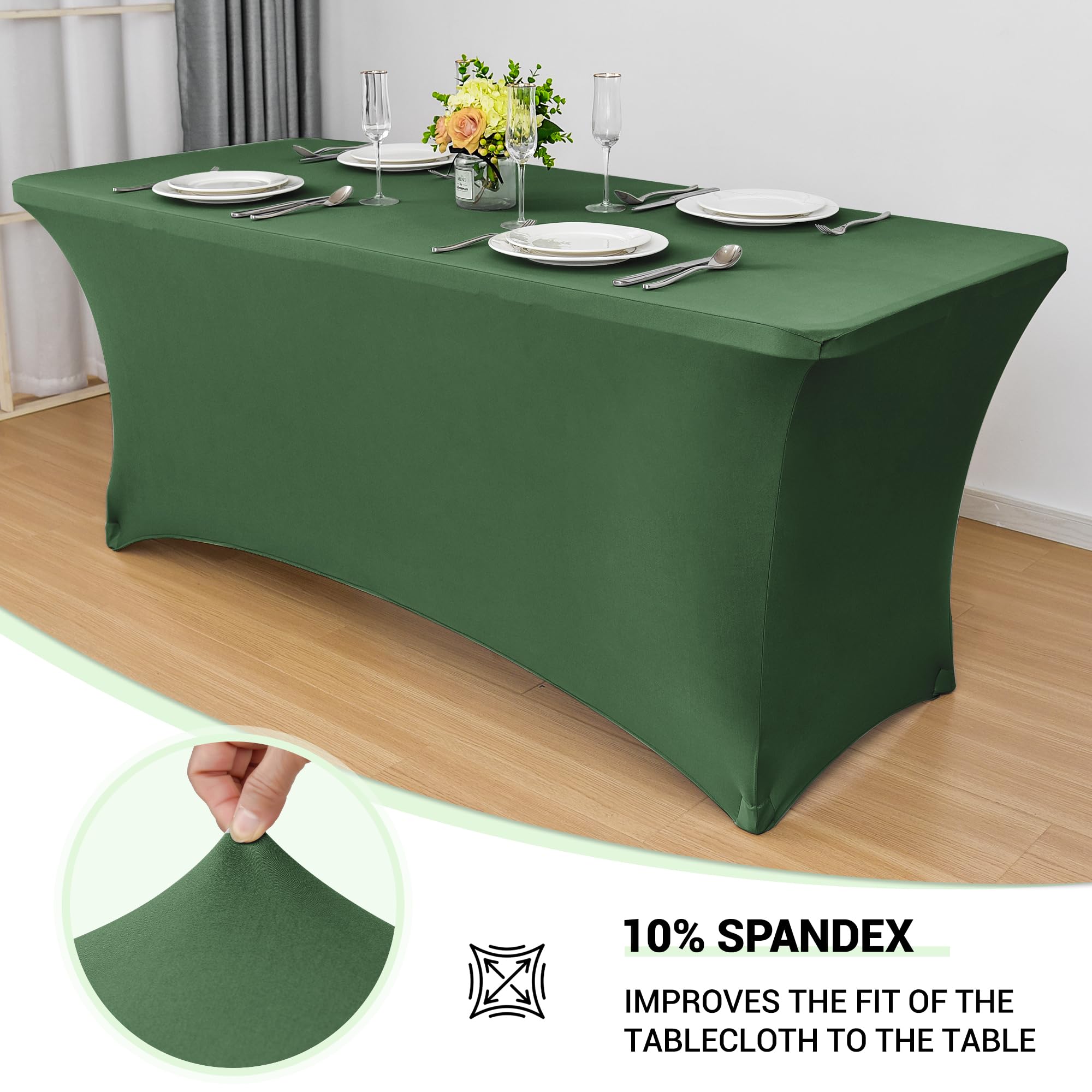 Obstal funda de mesa extensible 6 pies, detalle elástico: ajuste perfecto y acabado suave.