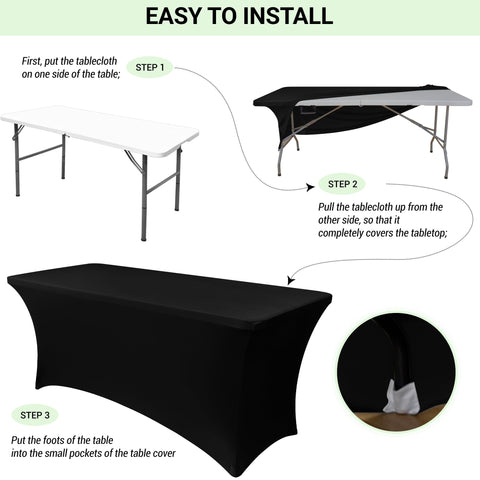 Obstal funda de mesa extensible 6 pies, resistencia a arrugas para aspecto impecable.