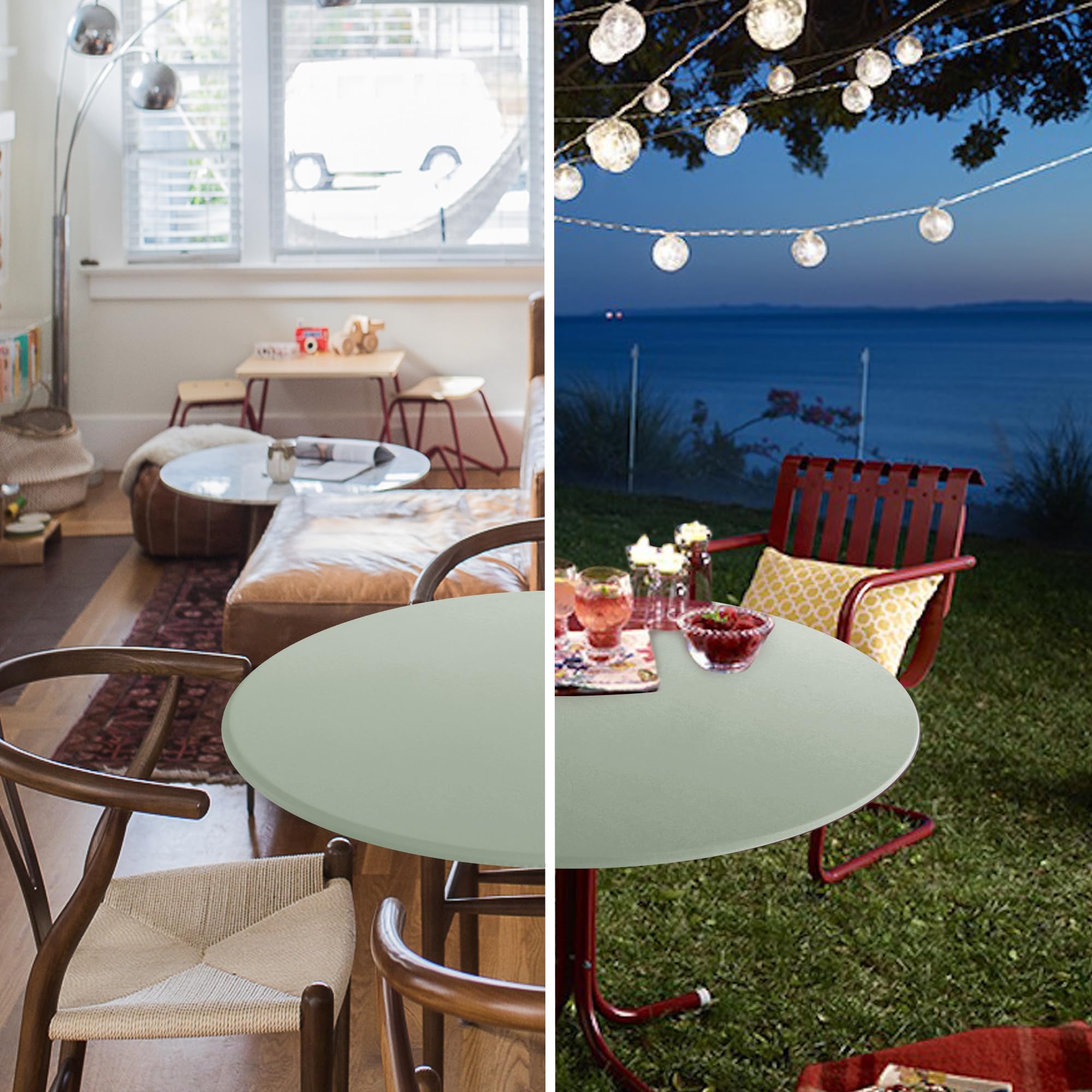 Mantel redondo Obstal 30-36, ajuste cómodo para mesas de ese diámetro.