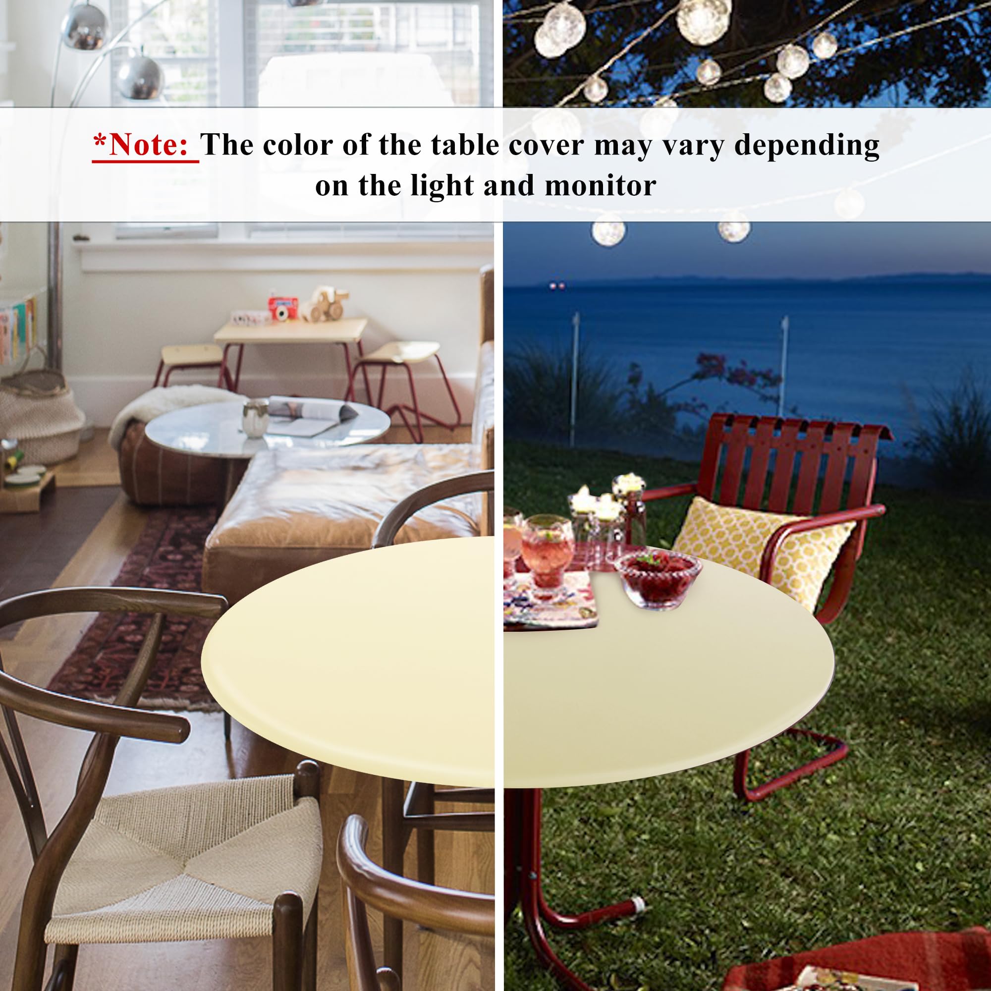 Mantel redondo de Obstal con doble cara impermeable, ideal para derrames y limpieza.