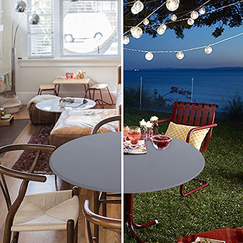 Mantel obstal redondo impermeable de doble capa, protege la mesa.