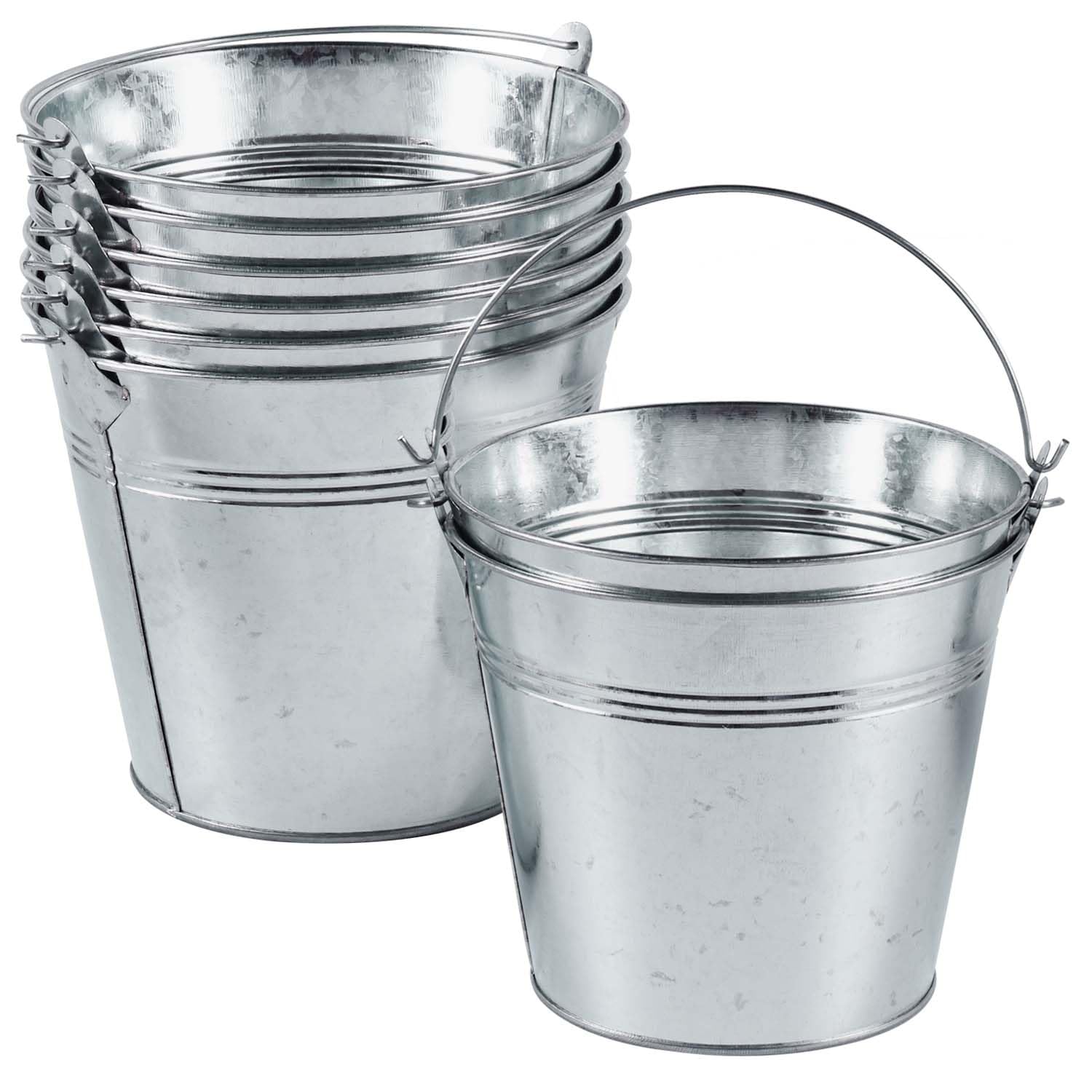 OBTANIM cubetas de metal galvanizado con asa para manejo cómodo y duradero.