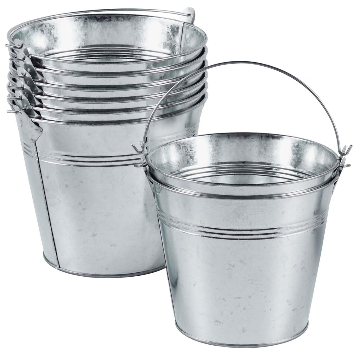 OBTANIM cubetas de metal galvanizado con asa para manejo cómodo y duradero.