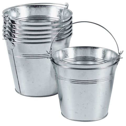 OBTANIM cubetas de metal galvanizado con asa para manejo cómodo y duradero.