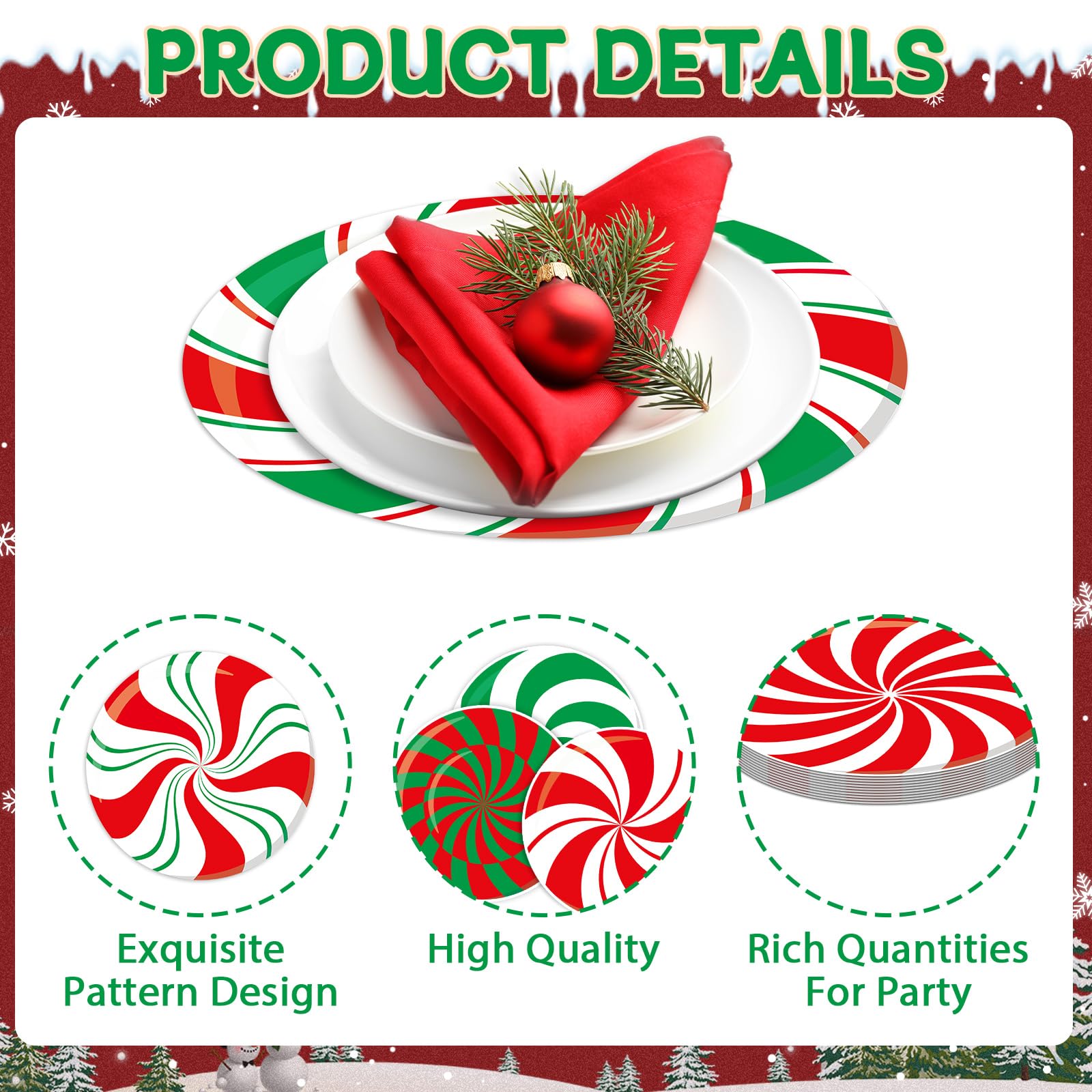 Mantel desechable OBUSATT en rojo y verde para celebraciones.