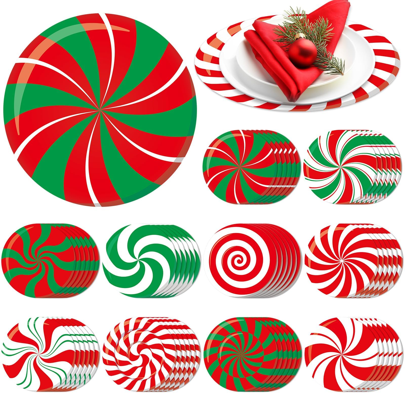 Mantel OBUSATT con caramelos navideños para fiestas.