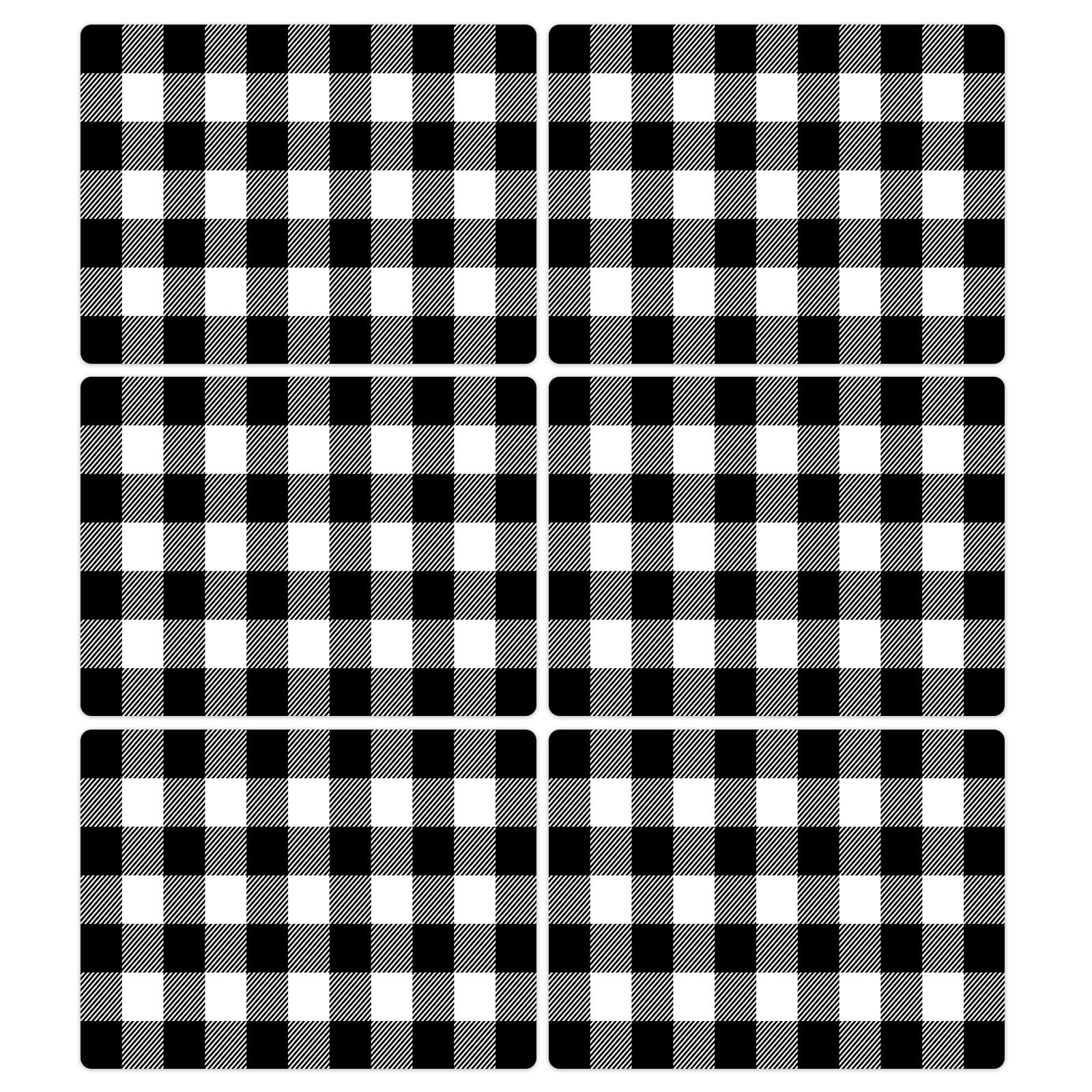 OBUSATT manteles individuales cuadros blanco y negro, ideal para decorar y proteger la mesa.