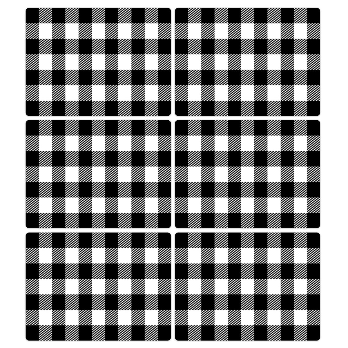 OBUSATT manteles individuales cuadros blanco y negro, ideal para decorar y proteger la mesa.