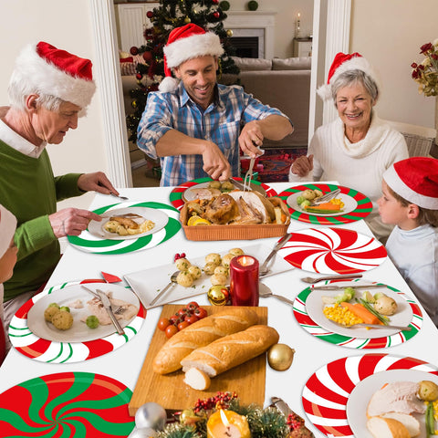 Uso en restaurantes y hoteles con mantel OBUSATT navideño.