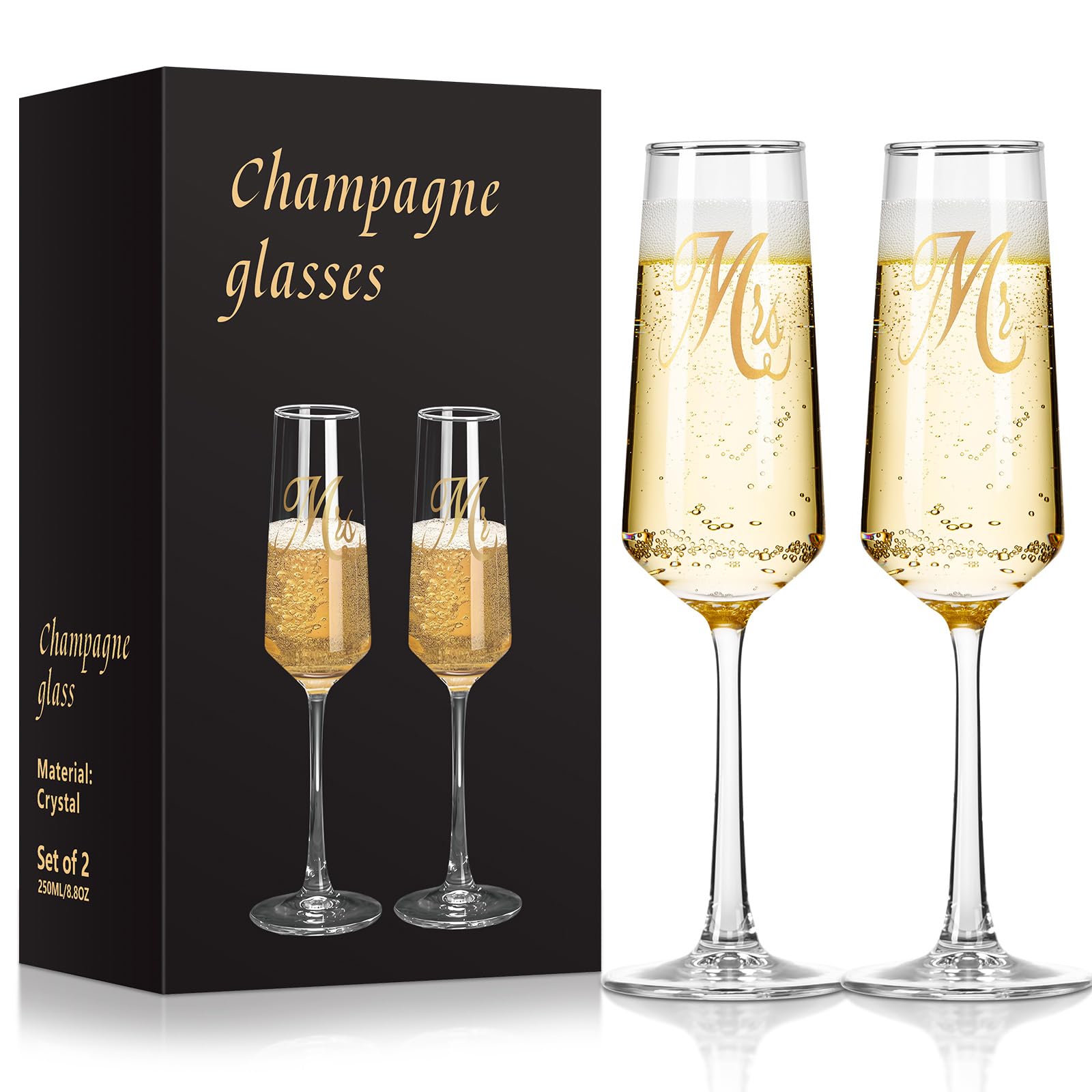 Copas Ocean Ice Sr. y Sra con grabado floral para boda