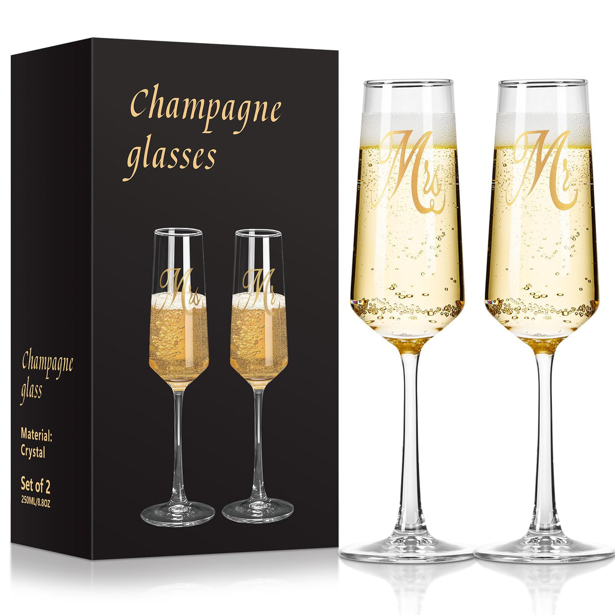 Copas Ocean Ice Sr. y Sra con grabado floral para boda