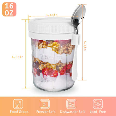 OcePor juego de tapas y cucharas de acero inoxidable para almacenamiento seguro