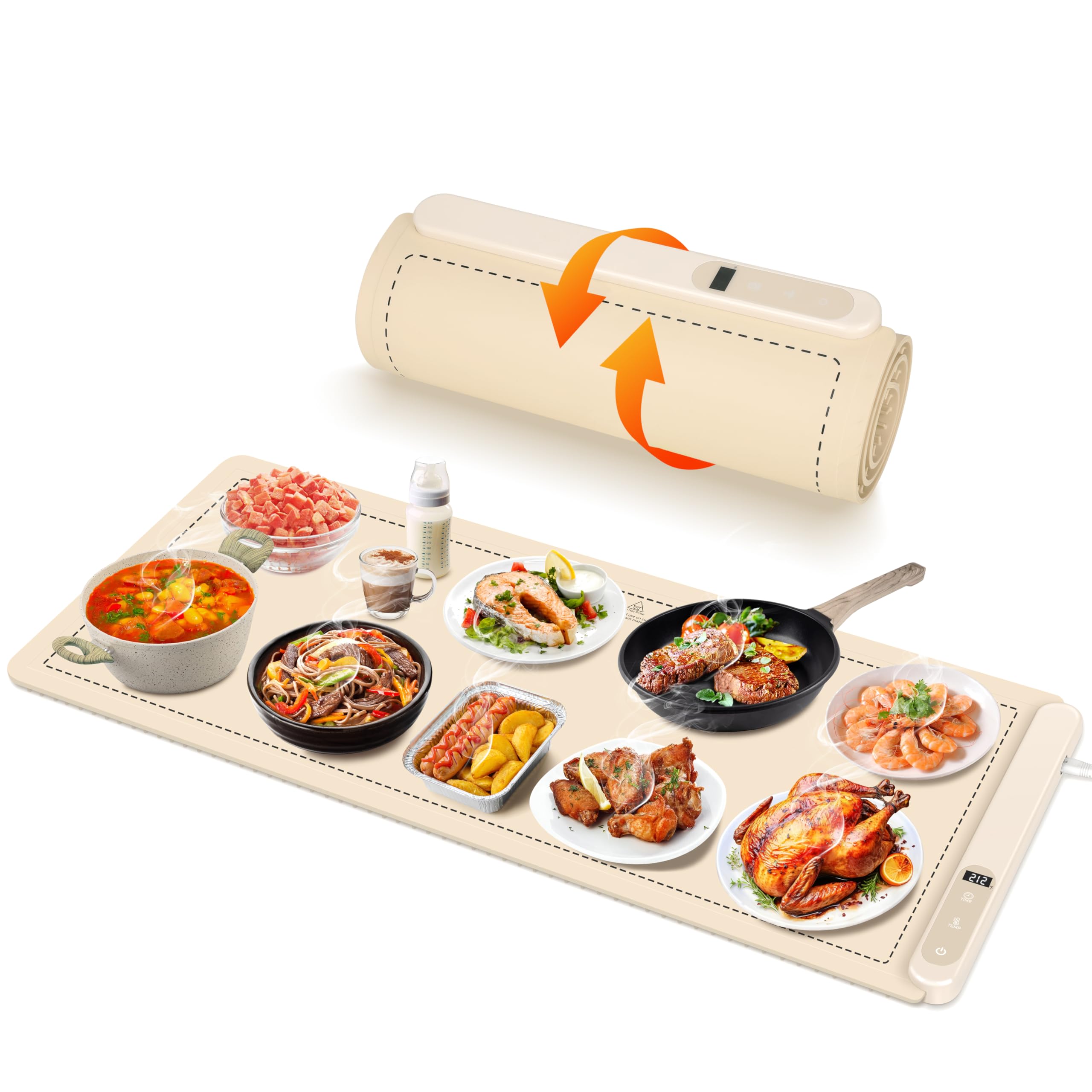 OcePor manta calentadora 36x16 en mesa mantiene platos a temperatura de servicio.