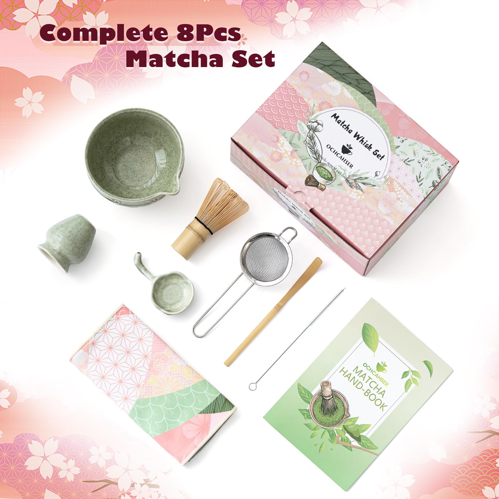 Ochcahser batidor de bambú para espumar matcha suave