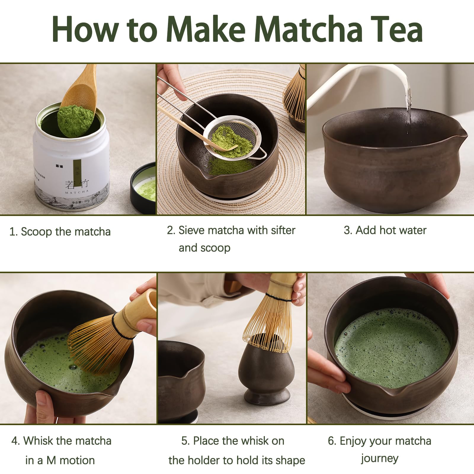 Ochcahser cepillo limpieza para herramientas de matcha