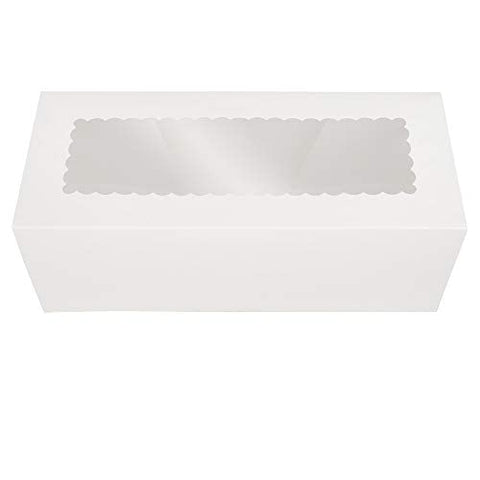 Caja blanca para pasteles que facilita apilar y almacenar