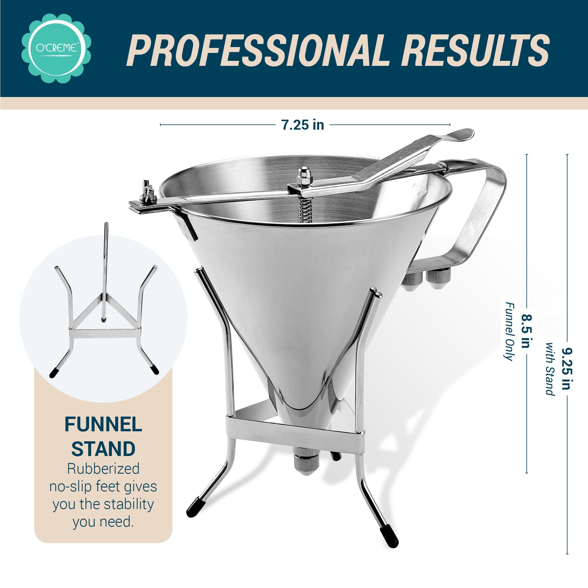 O'CREME Dispensador con diseño ergonómico para manejo cómodo en repostería.
