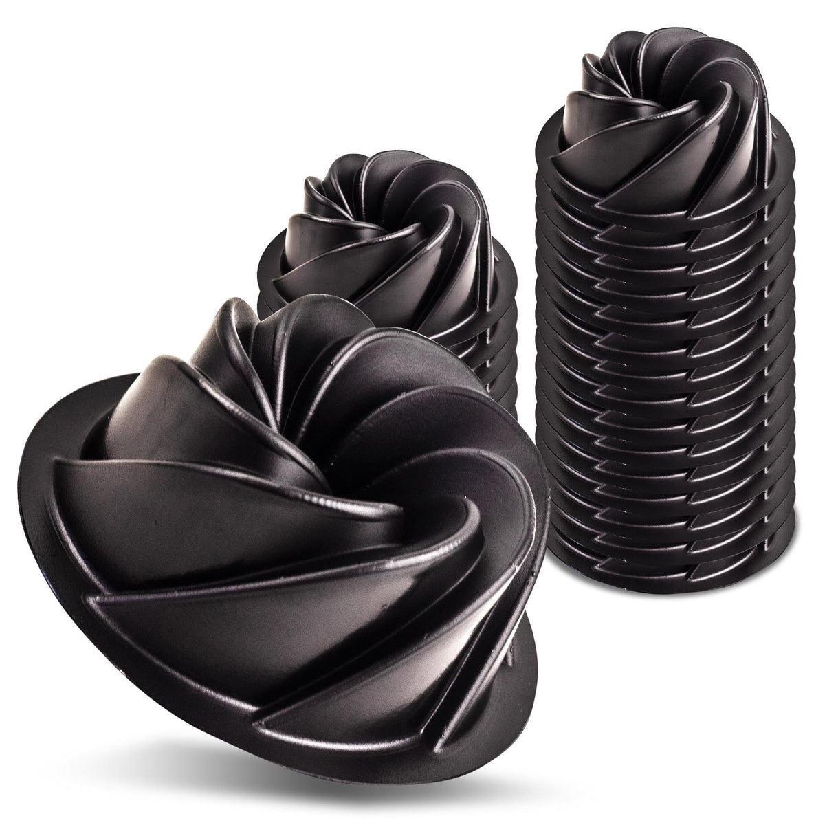 O'Creme pan mini Bundt con diseño remolino para pasteles elegantes