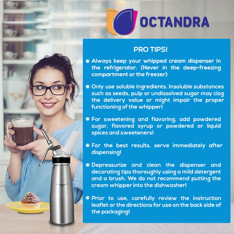 OCTANDRA crema batida lista para servir en una taza.