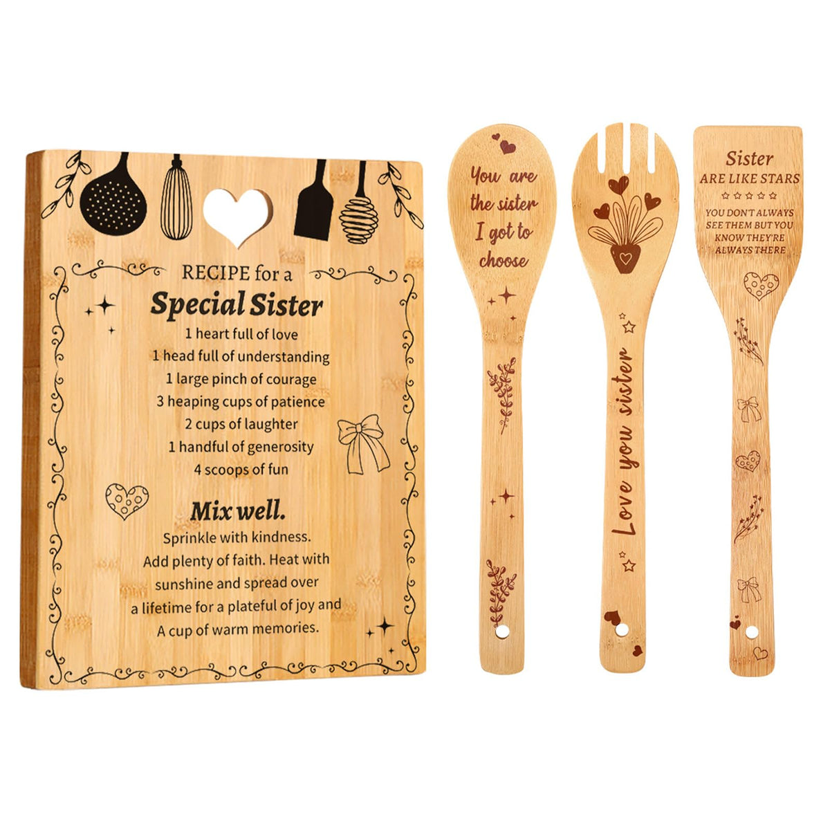 Tabla de cortar de bambú Octisys con grabado, ideal para preparaciones diarias y regalo especial.