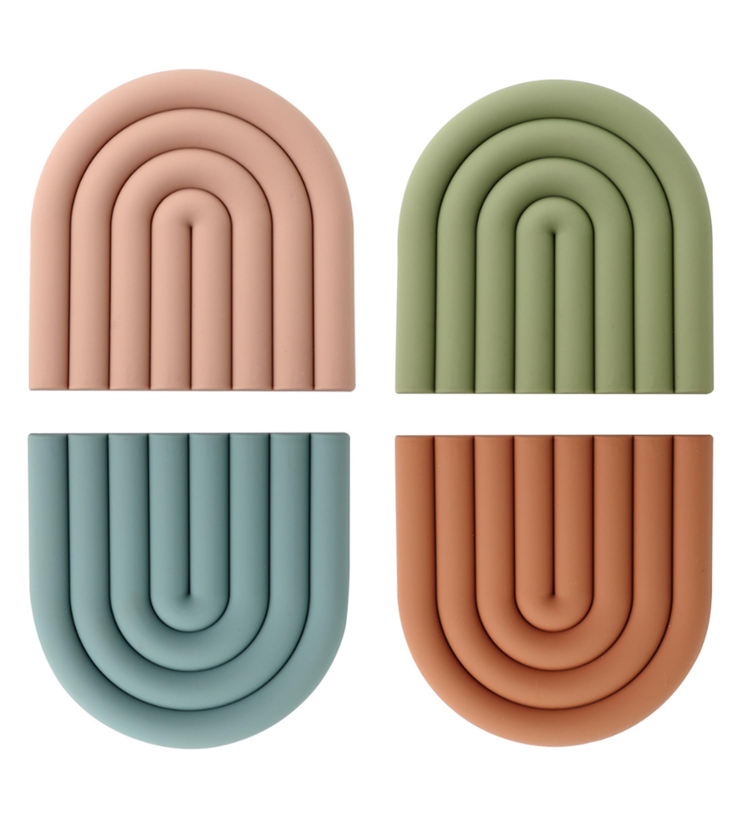 Octonyluck bases aislantes de silicona colores vibrantes, 4 unidades, resistentes al calor