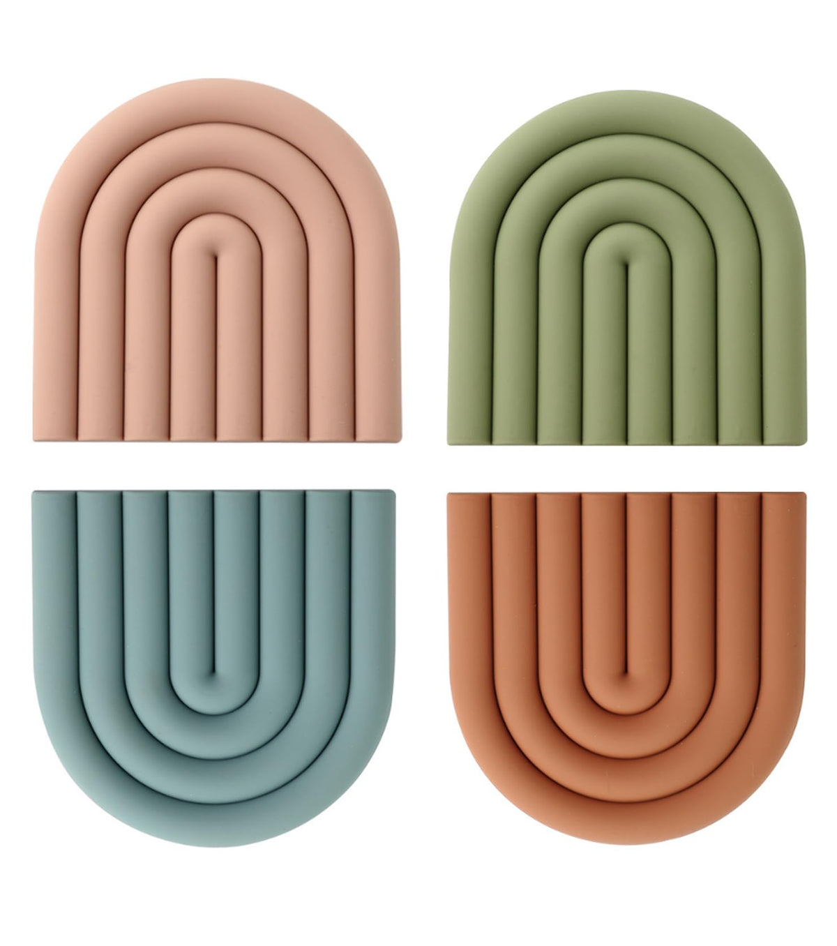 Octonyluck bases aislantes de silicona colores vibrantes, 4 unidades, resistentes al calor