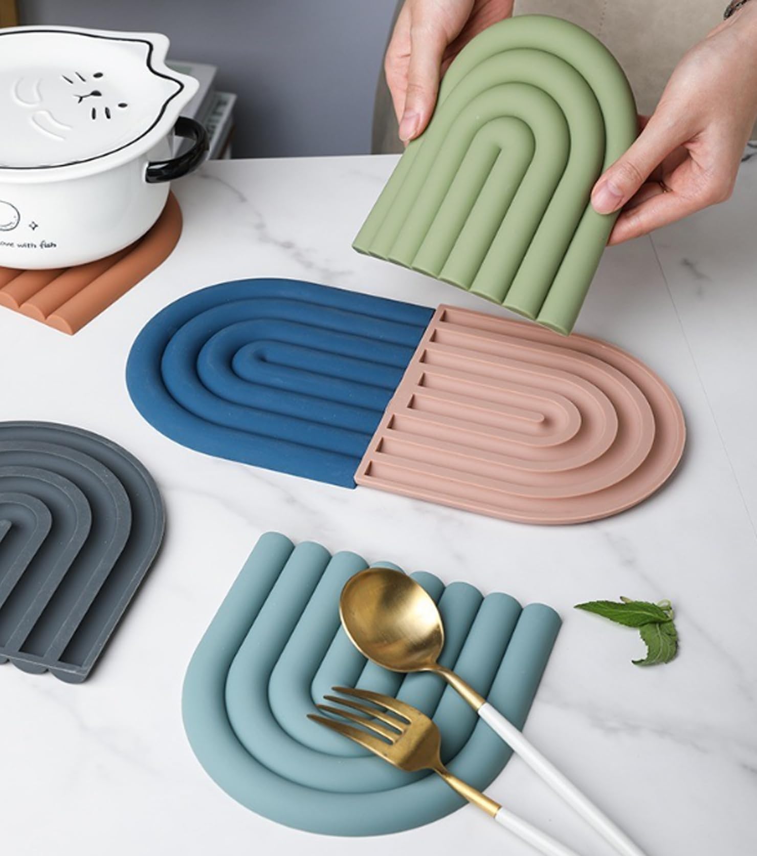 Octonyluck bases aislantes silicona, colores brillantes para la cocina