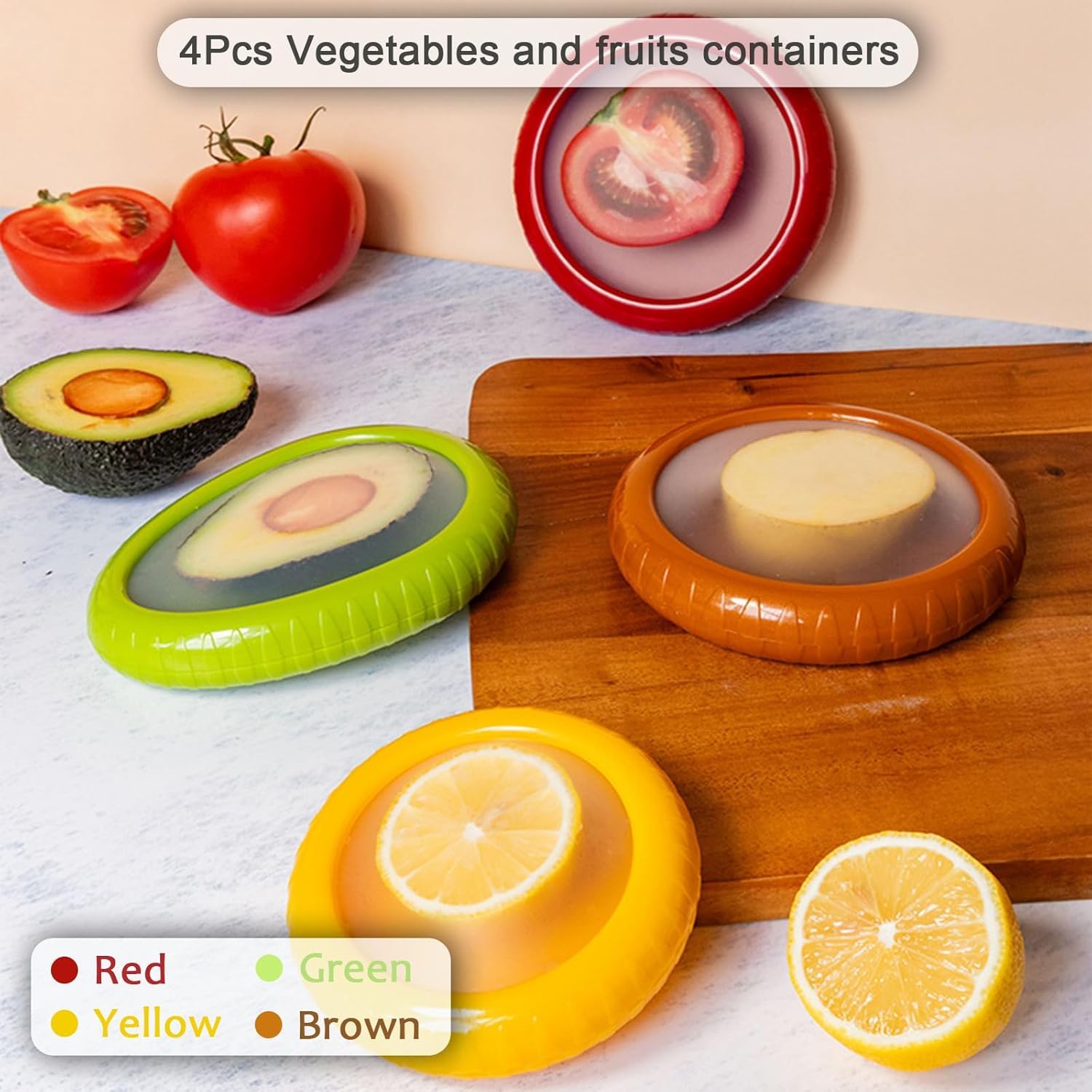 OCTOVITA Contenedores para nevera almacenan frutas y verduras sin mezclar sabores