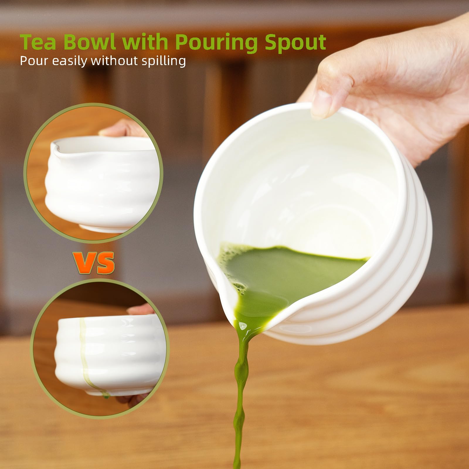 Odaserat Set: cuenco cerámico elegante para preparar y servir matcha