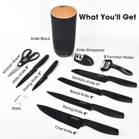 ODDIER cuchillo chef 8 pulgadas con filo preciso para carnes y verduras
