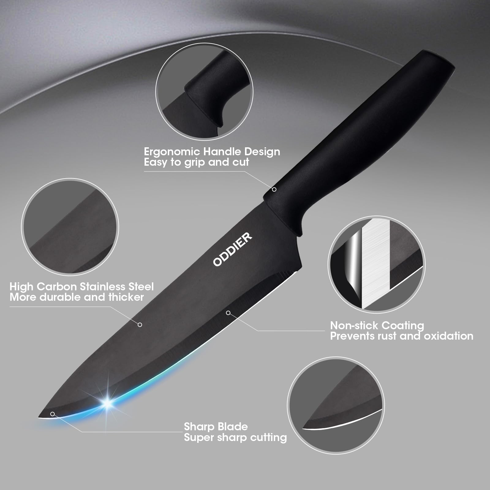 ODDIER santoku 7 pulgadas para verduras y carnes con versatilidad