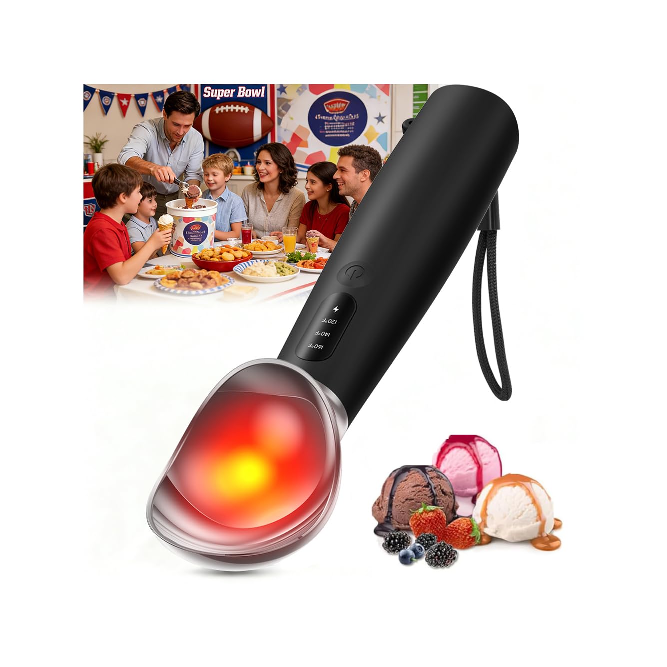 OddPaddle cuchara helado caliente facilita servir helado duro sin esfuerzo.