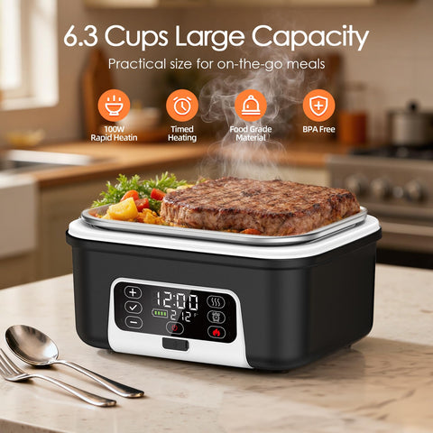 Odopok fiambrera eléctrica con batería de 20000mAh para calentamiento sin microondas.